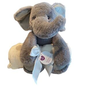 Parent's Choice Baby & Toddler White & Gray Dot Blanket & Plush Elephant Toy Set